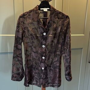Mr & Mrs MacLeod Sheer Burnout Black Silk Jacket Size S